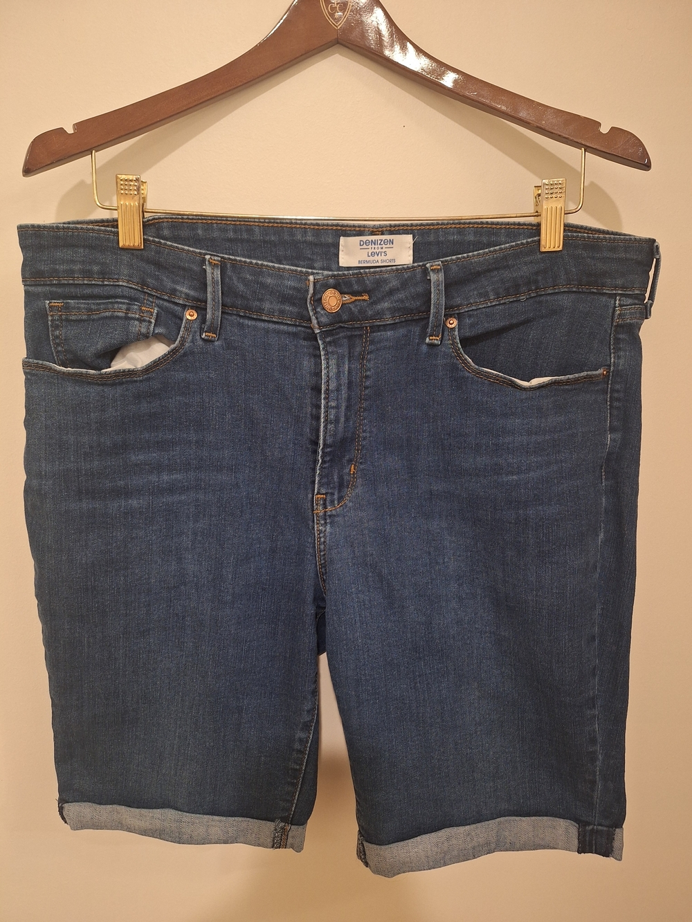 Levi's Dark Blue Denim Bermuda Shorts - Classic Women's Jeans